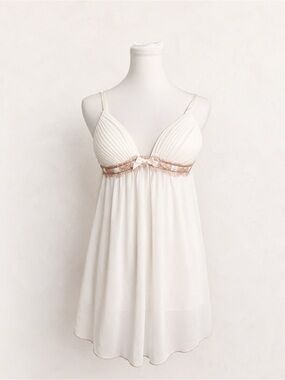 New Vintage Linea Ivory Babydoll Chemise & Matching Set | Bridal Lingerie M